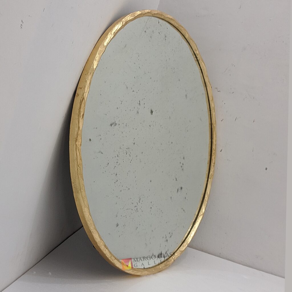 MG 400034 Beaded Round Mirror Antique Frame Gold Uk 90 cm x 90 cm Artisan Handmade Indonesia – Luxury antique beaded mirror antique glass with beaded silver frame handcrafted in Indonesia