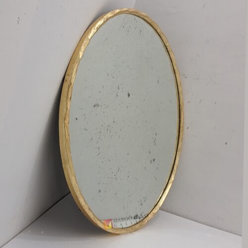 MG 400034 Beaded Round Mirror Antique Frame Gold Uk 90 cm x 90 cm Artisan Handmade Indonesia – Luxury antique beaded mirror antique glass with beaded silver frame handcrafted in Indonesia