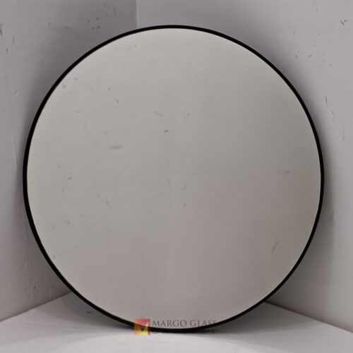Beaded Wall Mirror Round Metal Black Frame MG 400037