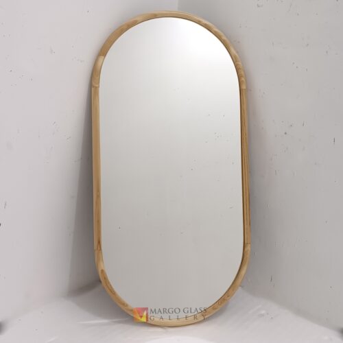 Capsule Wall Mirror Wood Frame MG 400042
