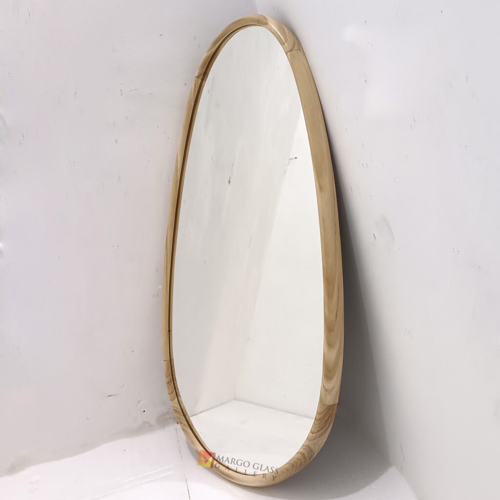 MG 400043 Oval Wall Mirror With teak wood cm x 40 cm Elegant Handmade Indonesia – Elegant decorative mirror mirror premium quality glass with ornate frame handcrafted in Indonesia