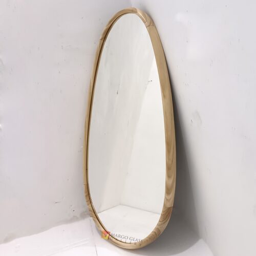MG 400043 Oval Wall Mirror With teak wood cm x 40 cm Elegant Handmade Indonesia – Elegant decorative mirror mirror premium quality glass with ornate frame handcrafted in Indonesia