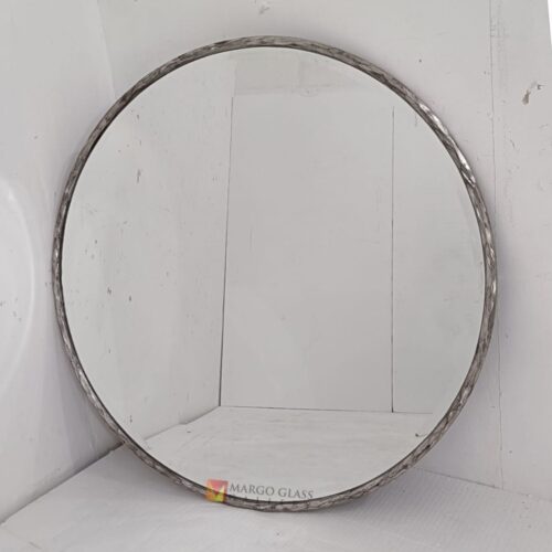 MG 400063 beaded wall mirror frame grey dia. 107cm Handcrafted Handmade Indonesia – Handcrafted decorative mirror mirror premium quality glass with ornate frame handcrafted in Indonesia