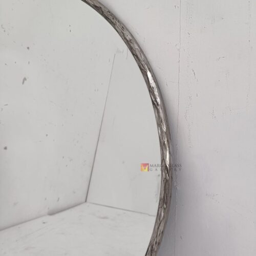 MG 400063 beaded wall mirror frame grey dia. 107cm Handcrafted Handmade Indonesia – Premium decorative mirror mirror premium quality glass with ornate frame handcrafted in Indonesia