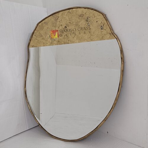 MG 018122 Organic Eglomise wall mirror 100x80cm – Handcrafted eglomise mirror silver eglomise glass handcrafted in Indonesia