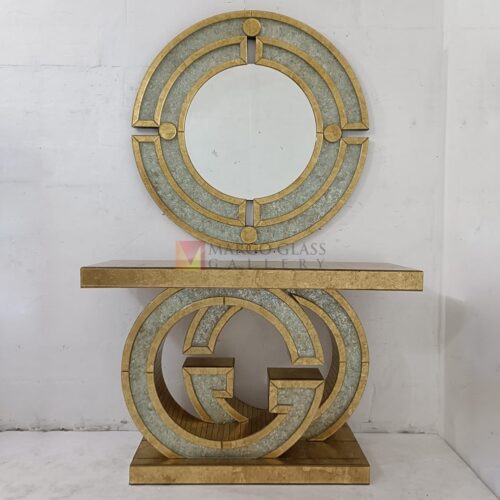 MG 018125 Round wall mirror Gold and Cristal wdh 120x40x90cm round 120cm – Luxury decorative mirror mirror premium quality glass with ornate frame handcrafted in Indonesia