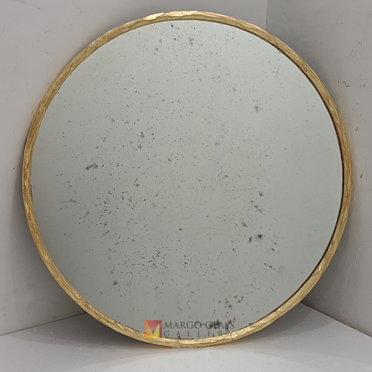 Beaded Round Mirror Antique Frame Gold MG 400034