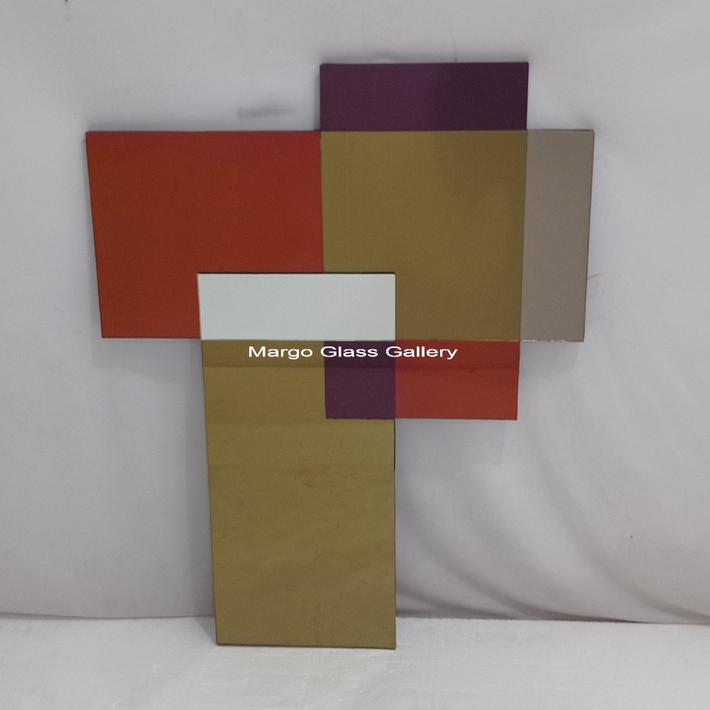 Modern Wall Mirror Decor Gold Red Brown Purple Silver MG 004650