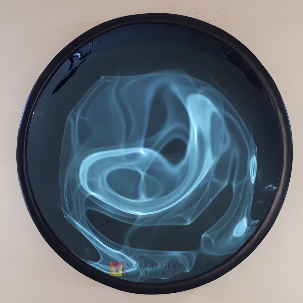 Concave Round Wall Mirror Blue