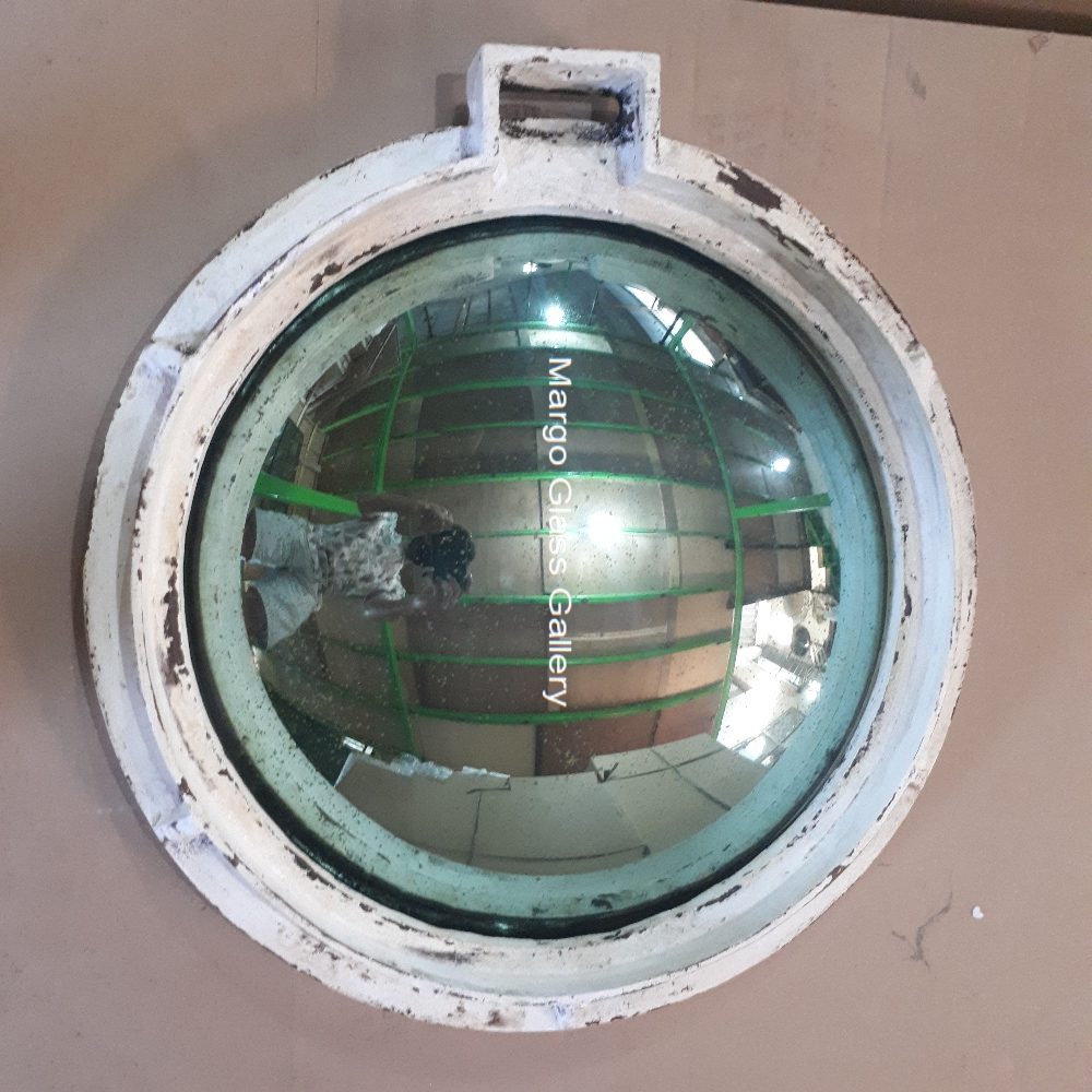 Industrial Metal Frame Round Mirror MG-022007 Green Convex