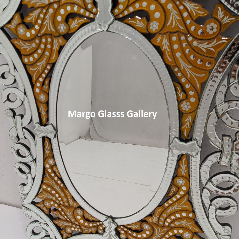 Venetian Mirror Batik Gold Glitter MG 080098