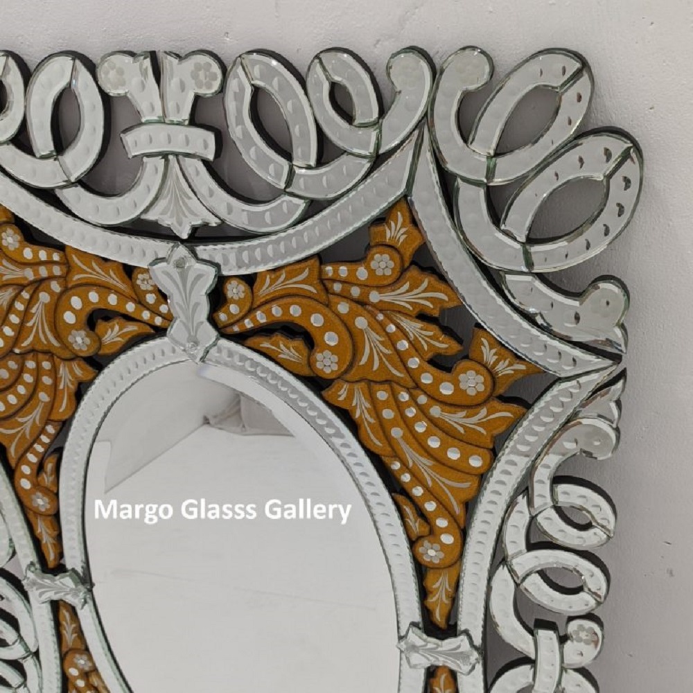 Venetian Mirror Batik Gold Glitter MG 080098