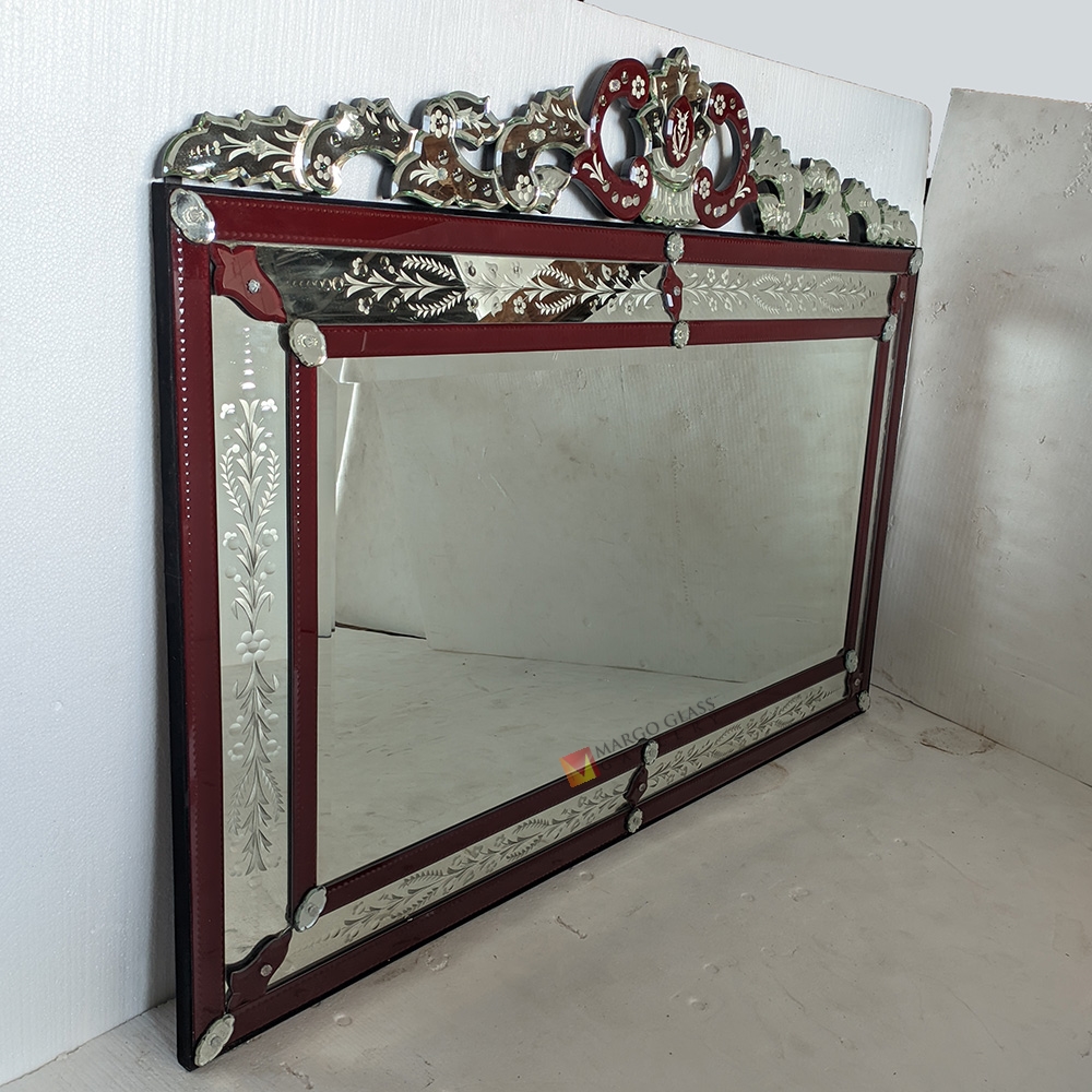 Venetian Mirror Lanscape Rectangle List Red MG 080128