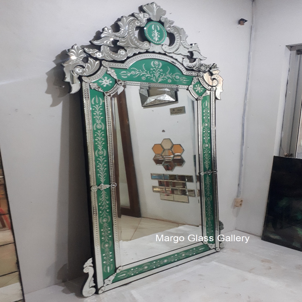 Venetian Mirror Large MG 080062 Green Frame