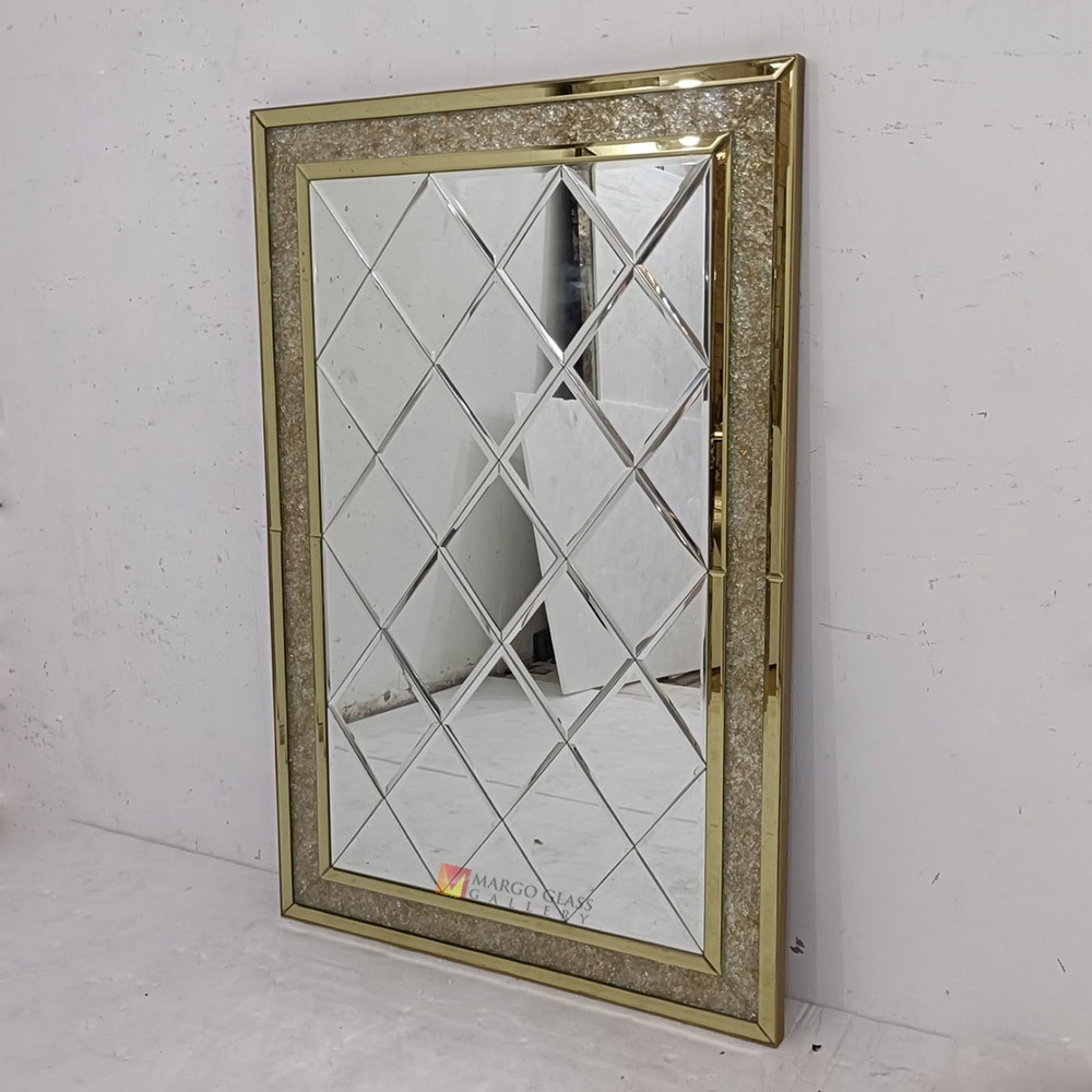Bevel Mirror List Gold 