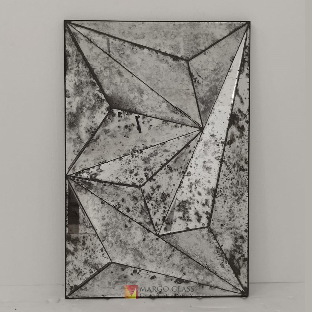 Antique Wall Deco Mirror Rectangle 3D MG 014543