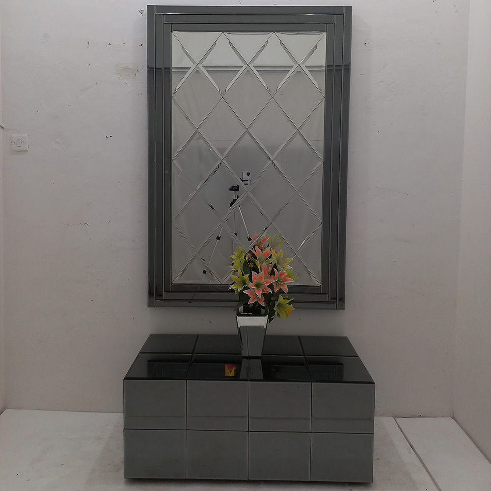 Bevel Wall Mirror Gray Frame MG 004836 