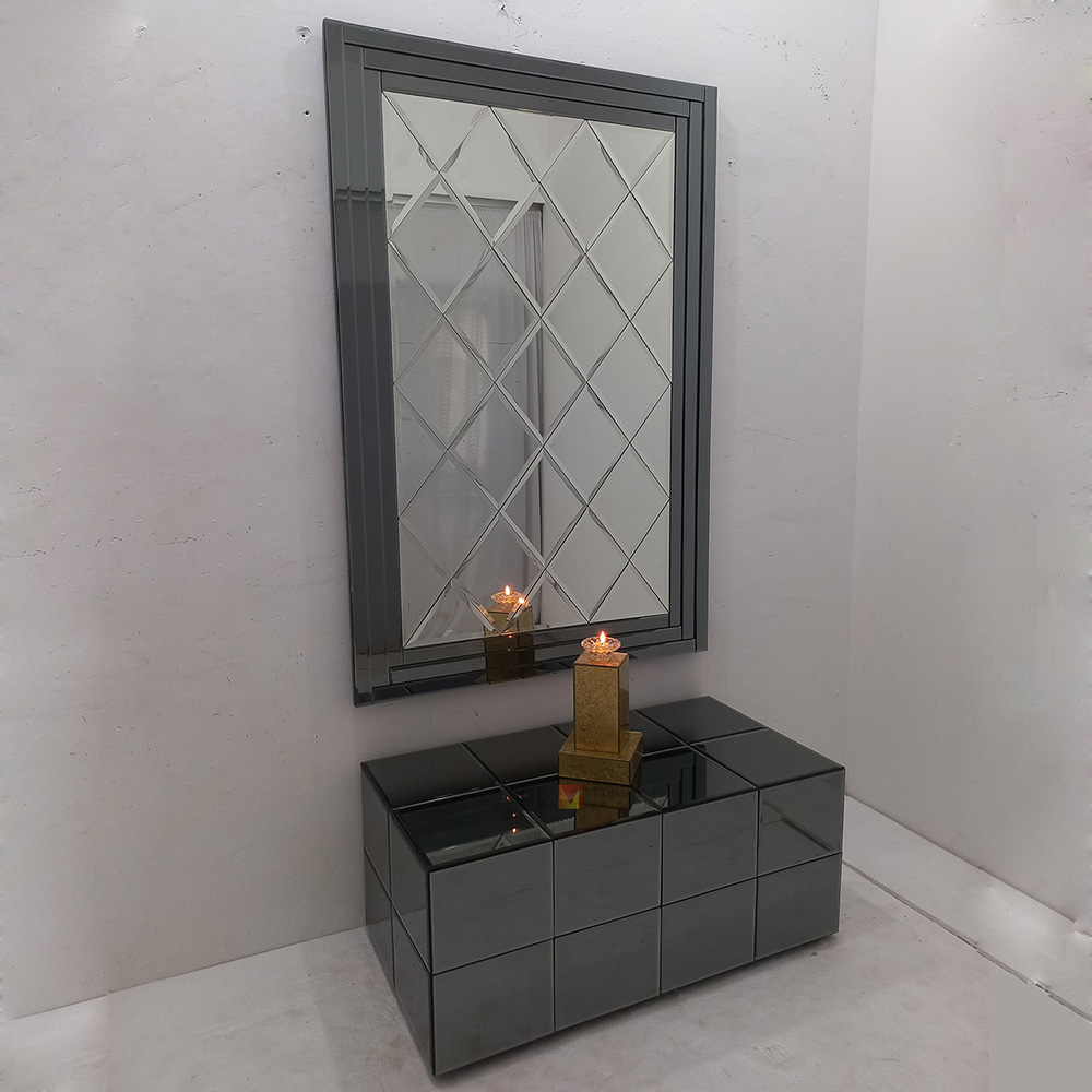 Bevel Wall Mirror Gray Frame MG 004836 