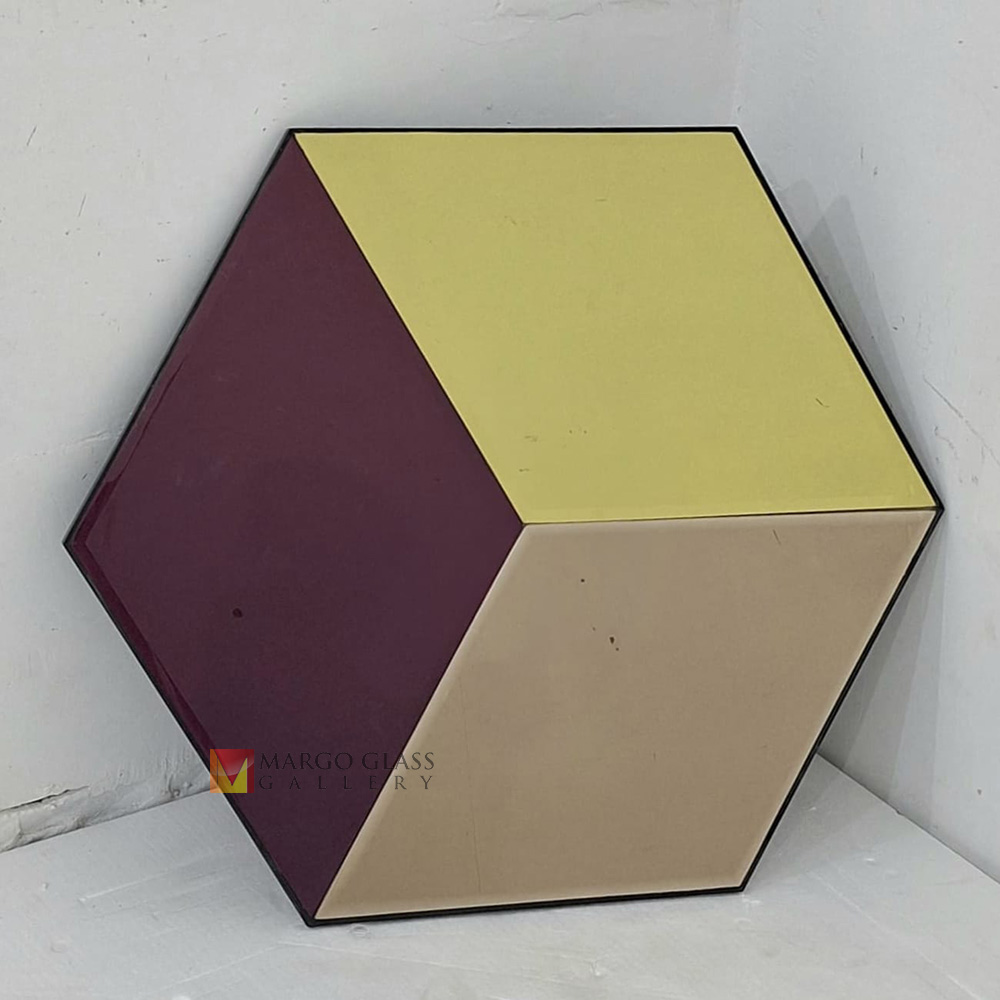 Cubes Wall Mirror Purple Yellow Brown MG 004895