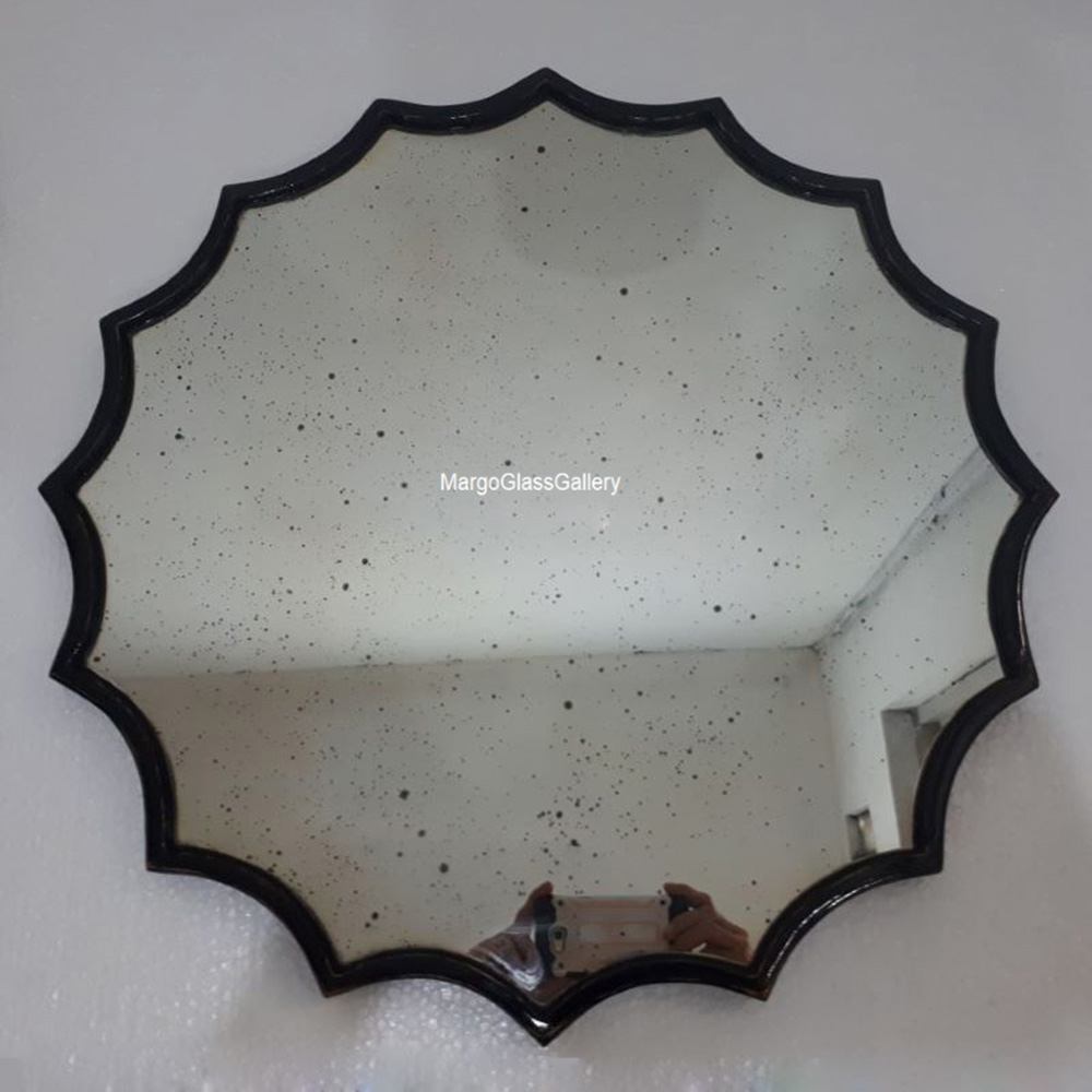 Leaner Antique Mirror MG 014386 Deco Black Frame