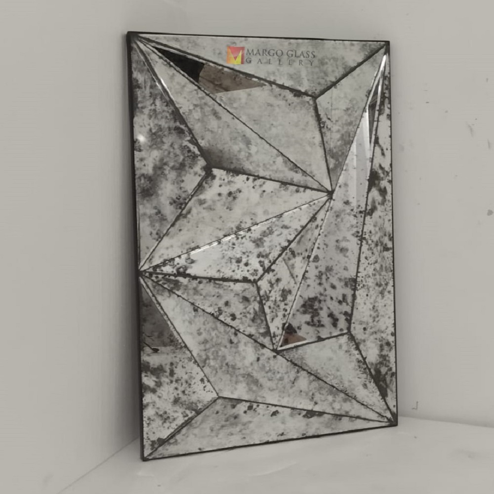 Antique Wall Deco Mirror Rectangle 3D MG 014543