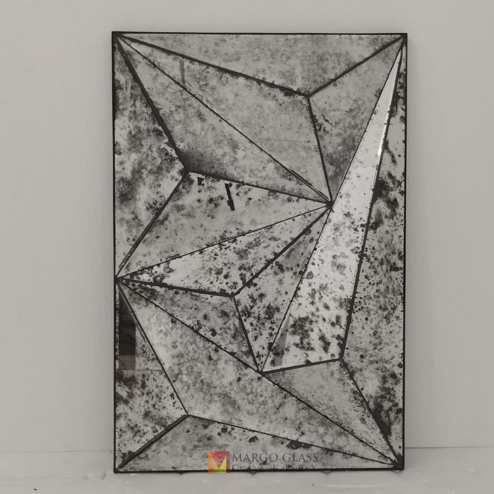 Antique Wall Deco Mirror Rectangle 3D MG 014543