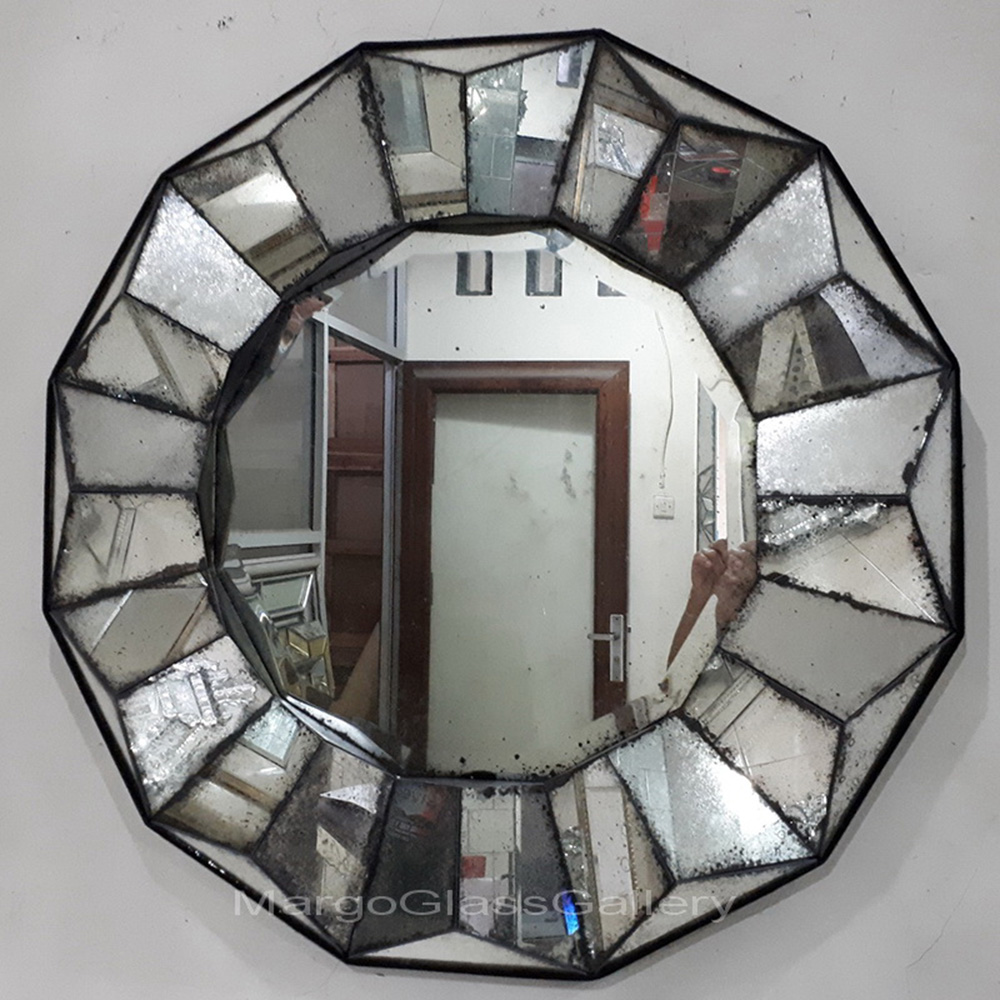 Antiqued Mirror Round 3D Nayara MG 014340
