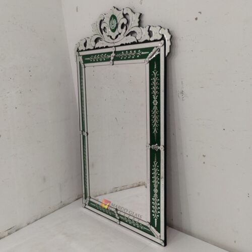 MG 080138 Venetian Mirror Keraton Green Mirror 180x110cm – Handcrafted venetian mirror hand-etched glass with ornate frame handcrafted in Indonesia