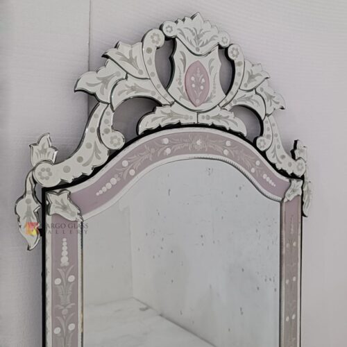 MG 080144 Venetian Wall Mirror 140×80 cm – Elegant venetian mirror hand-etched glass with ornate frame handcrafted in Indonesia
