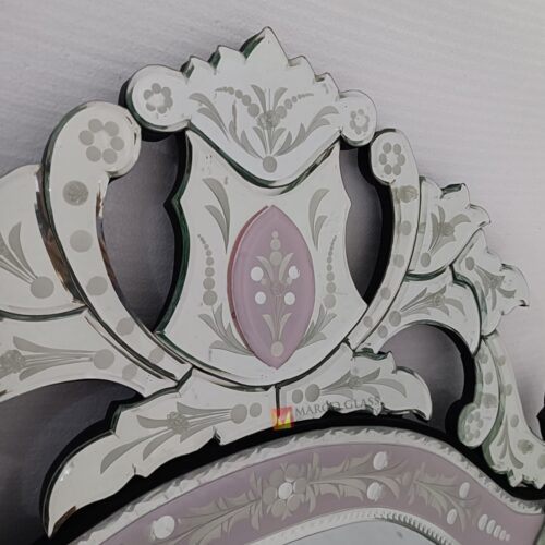 MG 080144 Venetian Wall Mirror 140×80 cm – Handcrafted venetian mirror hand-etched glass with ornate frame handcrafted in Indonesia