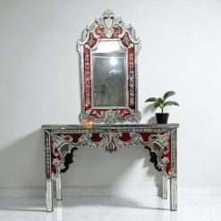 Red Venetian Mirror Table MG 080146
