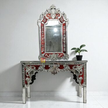 Red Venetian Mirror Table MG 080146