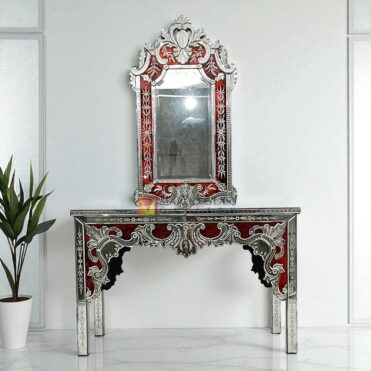 Red Venetian Mirror Table MG 080146 - Image 7