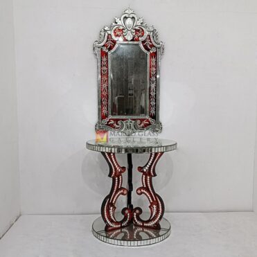 Red Venetian Mirror Table MG 080146 - Image 6