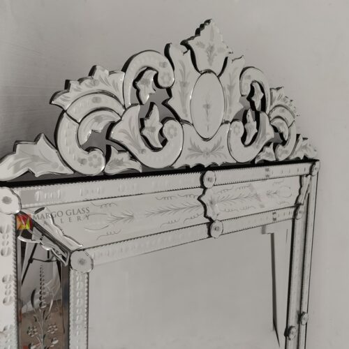 Large Venetian Mirror MG 080148 – Premium large venetian mirror hand-etched glass with gold frame handcrafted in Indonesia