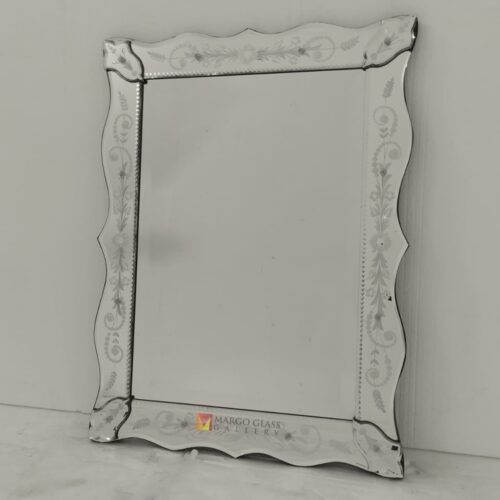 Venetian Mirror Rectangle MG 080150 – Classic venetian mirror hand-etched glass with ornate frame handcrafted in Indonesia