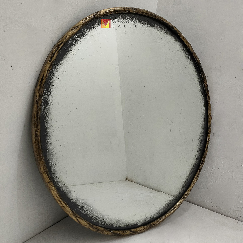 Antique Round Mirror Beaded MG 014495
