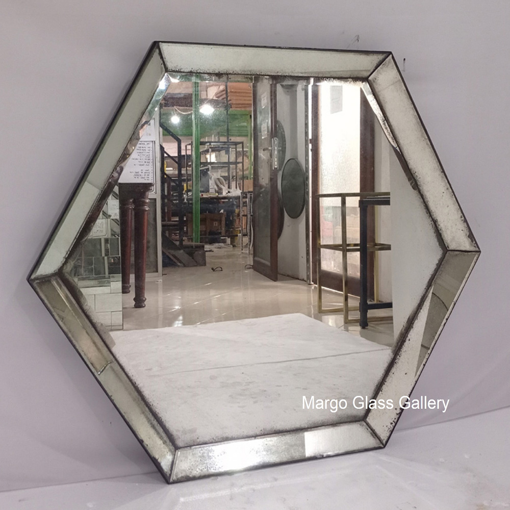 Hexagonal Antique Mirror Style MG 014423