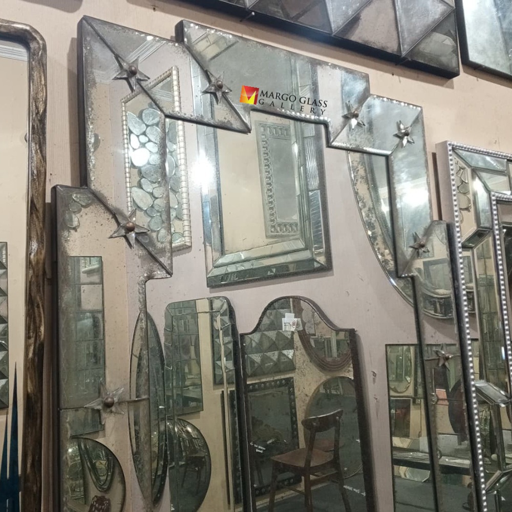 Large Silver Antique Wall Mirror MG 014517