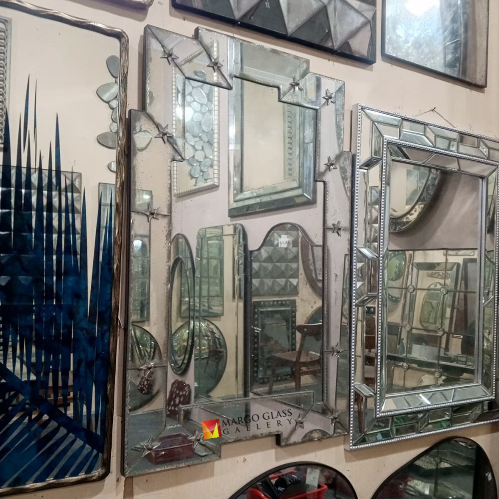 Large Silver Antique Wall Mirror MG 014517