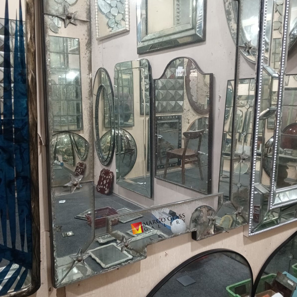 Large Silver Antique Wall Mirror MG 014517