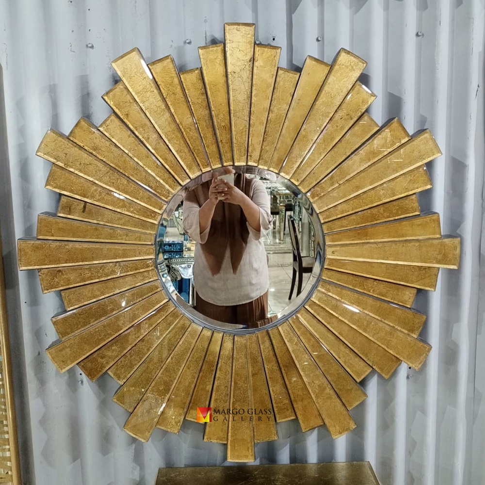Sunburst Revival, Eglomise Mirror for Mid-Century Glam Interiors