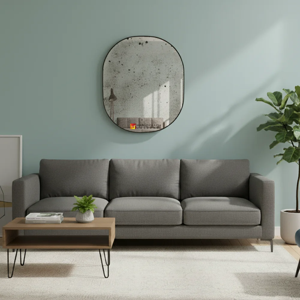 Oval Antique Mirror as a Visual Anchor in the Moodboard Design Trend 2025 Antique Oval Wall Mirror MG 014511