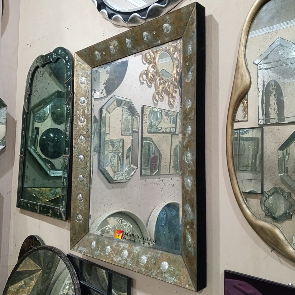 Eglomise Mirror Rectangular Bubble Kenzie MG 018019