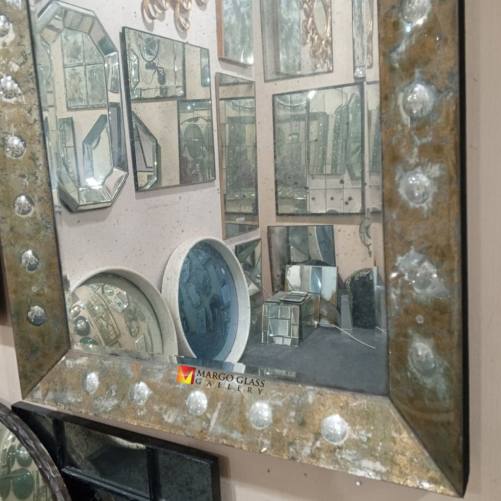 Eglomise Mirror Rectangular Bubble Kenzie MG 018019