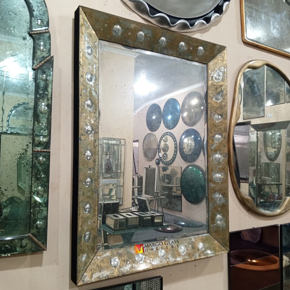 Eglomise Mirror Rectangular Bubble Kenzie MG 018019