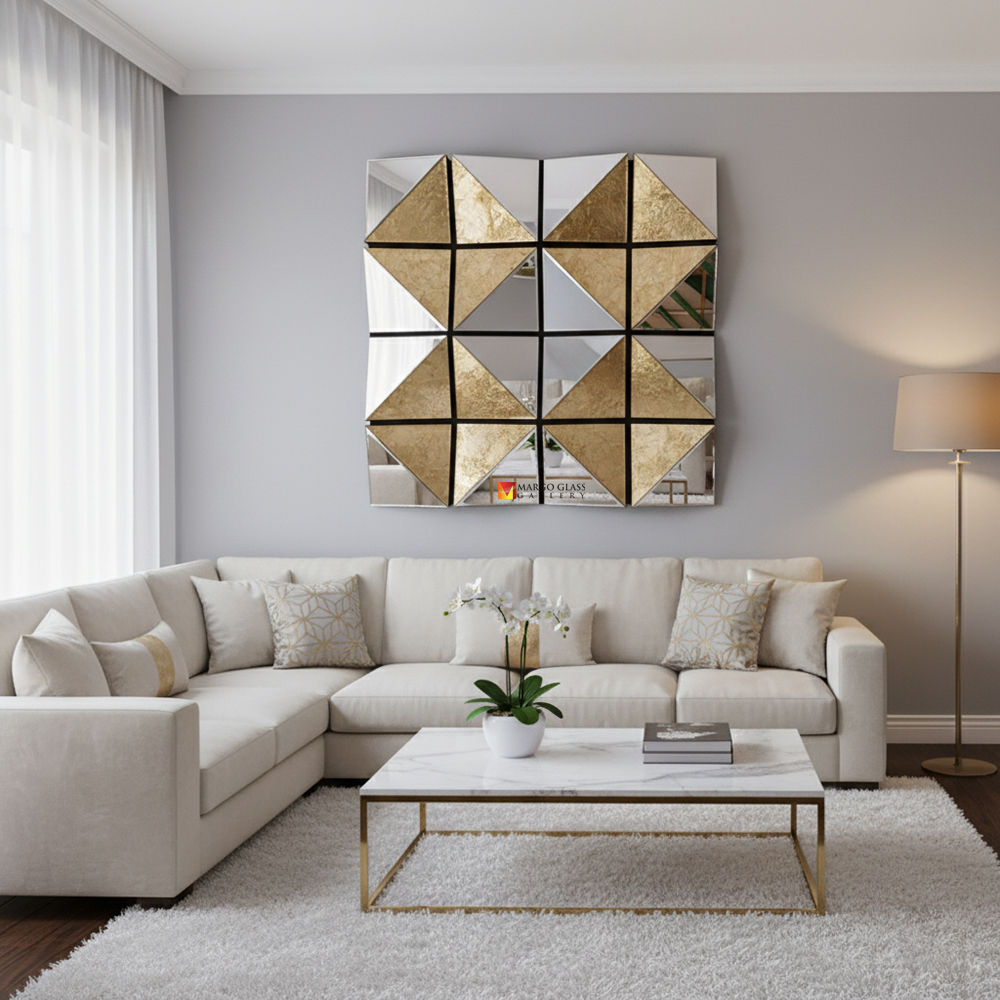 Square 3D Eglomise Wall Mirror MG 018077
