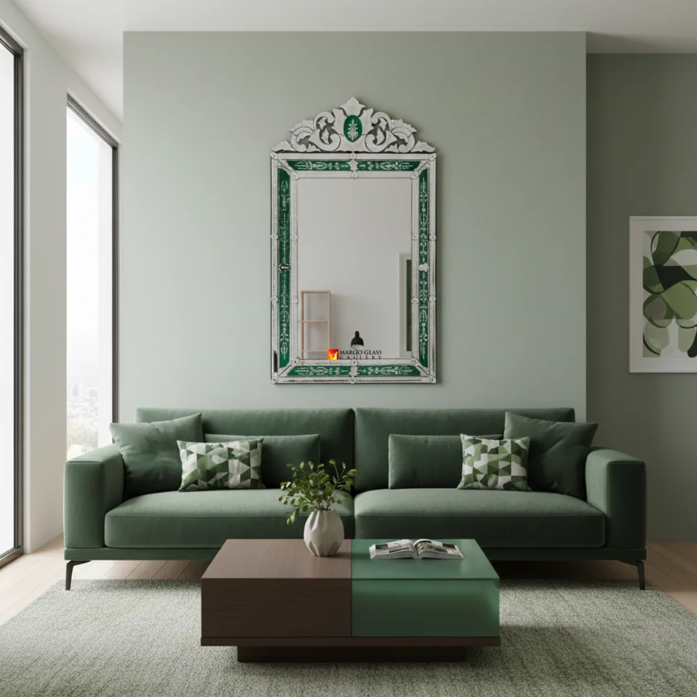 Venetian Mirror Large Green
