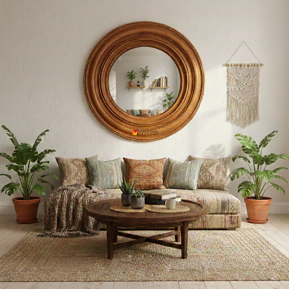 Large Antique Convex Mirror Nacco MG 050014
