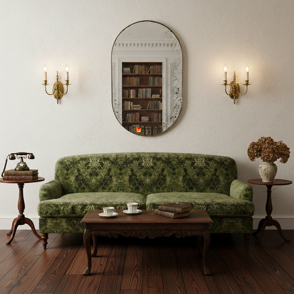 Large Antique Oval Wall Mirror MG 014512
